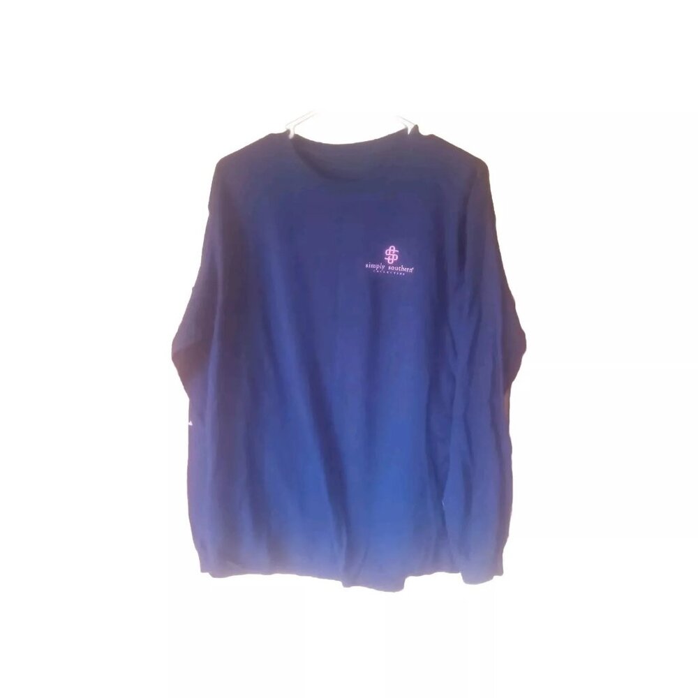 Simply Southern Navy Blue Long Sleeve Jesus Take The Wheel Top Size L